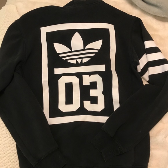 Adidas black and white logo zip up sweater - Picture 2 of 3